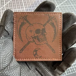 Sickle Reaper PU Tactical Patch Hook and Loop Leather Morale Badge Skull Patches Military Armband Backpack Death Sticker