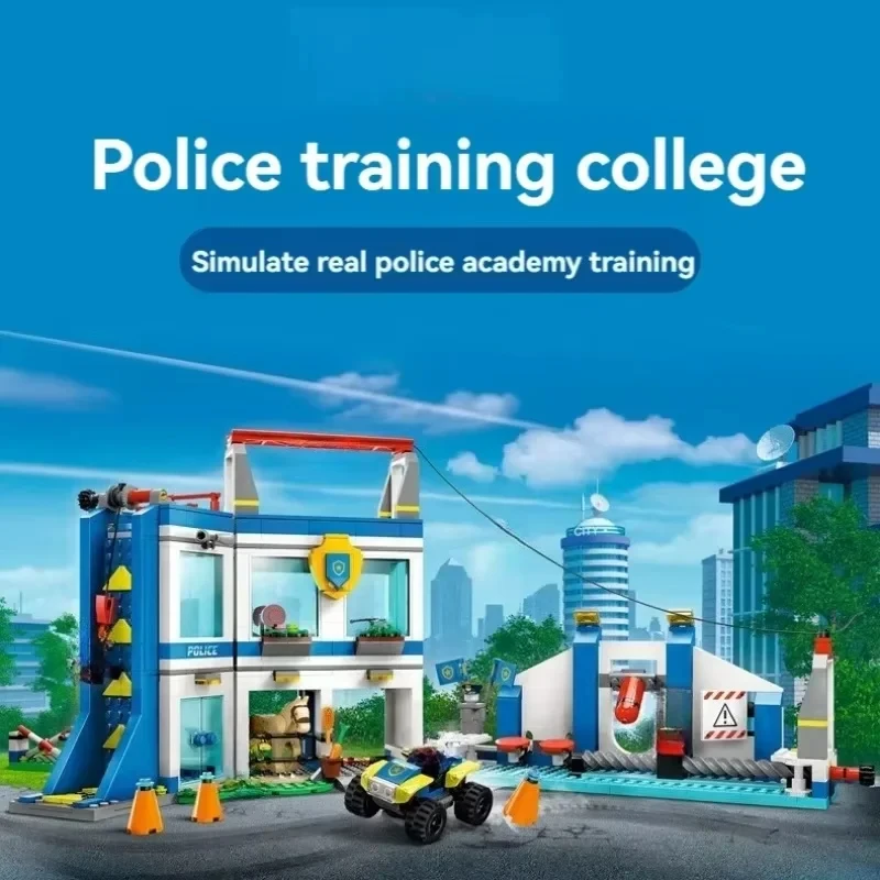 

Compatible Sets City Series Building Blocks Police Training Academy Police Station Police Car Children's Gift Assembling Toys