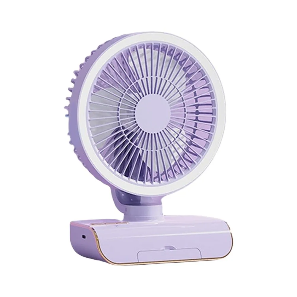 New 5 Speeds Portable Table Fan Rechargeable Desktop Fan 120° Oscillation Desk Cooling Oscillating Fan For Dormitory Office Home