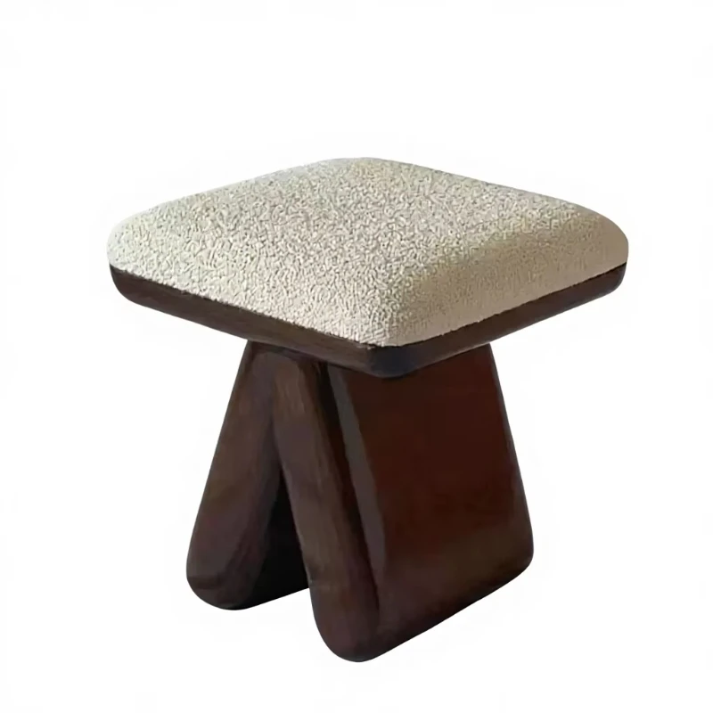 

Modern solid wood bench with fabric cushion, adjustable height, suitable for living room and bedroom