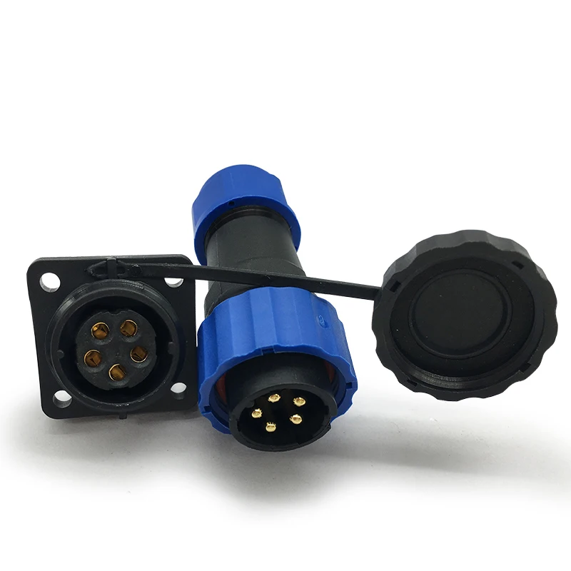 SP20 Aviation Plug IP68 Square Type socket waterproof connector 1/2/3/4/5/6/7/9/10/12/14Pin Industrial Cable Wire Connectors