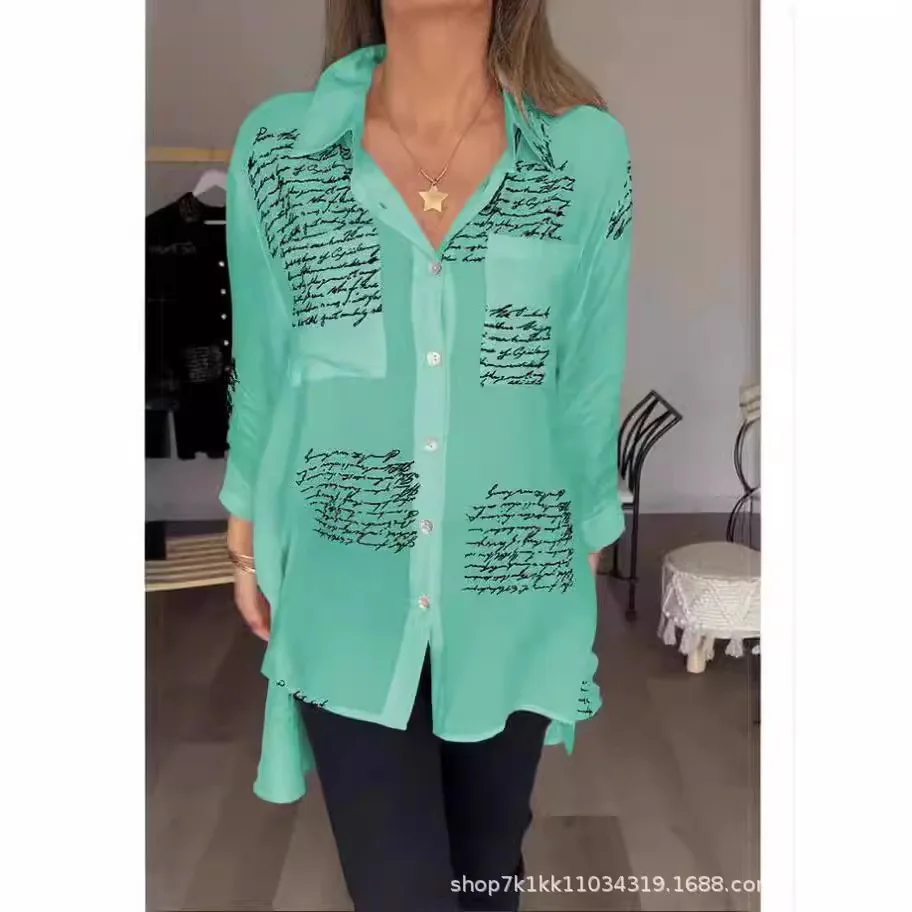 

Spring Women's Clothing, Fashion Printed Shirt Women