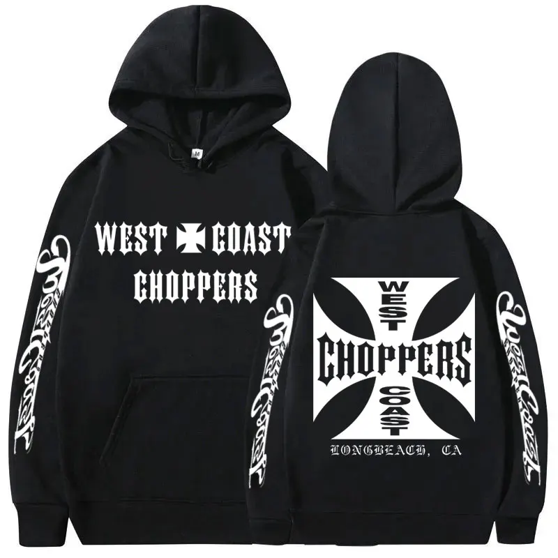 

West Coast Choppers Cross Frame Logo Graphic Hoodie Male Hip Hop Oversized Sweatshirt Men Vintage Hoodies Men's Fleece Clothes