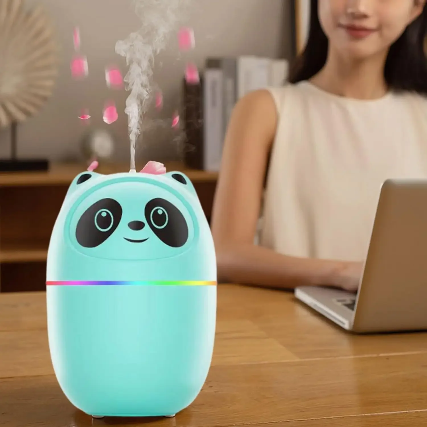 Humidifiers for Bedroom 250ml Easy To Fill Clean Quiet Ultrasonic Mini with 2 Mist Modes and Color Nightlight Auto Shut-Off