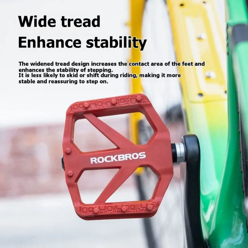 

AD10 ROCKBROS Bicycle Pedals Mountain Bike Pedals MTB Nylon Platform Footrest Flat