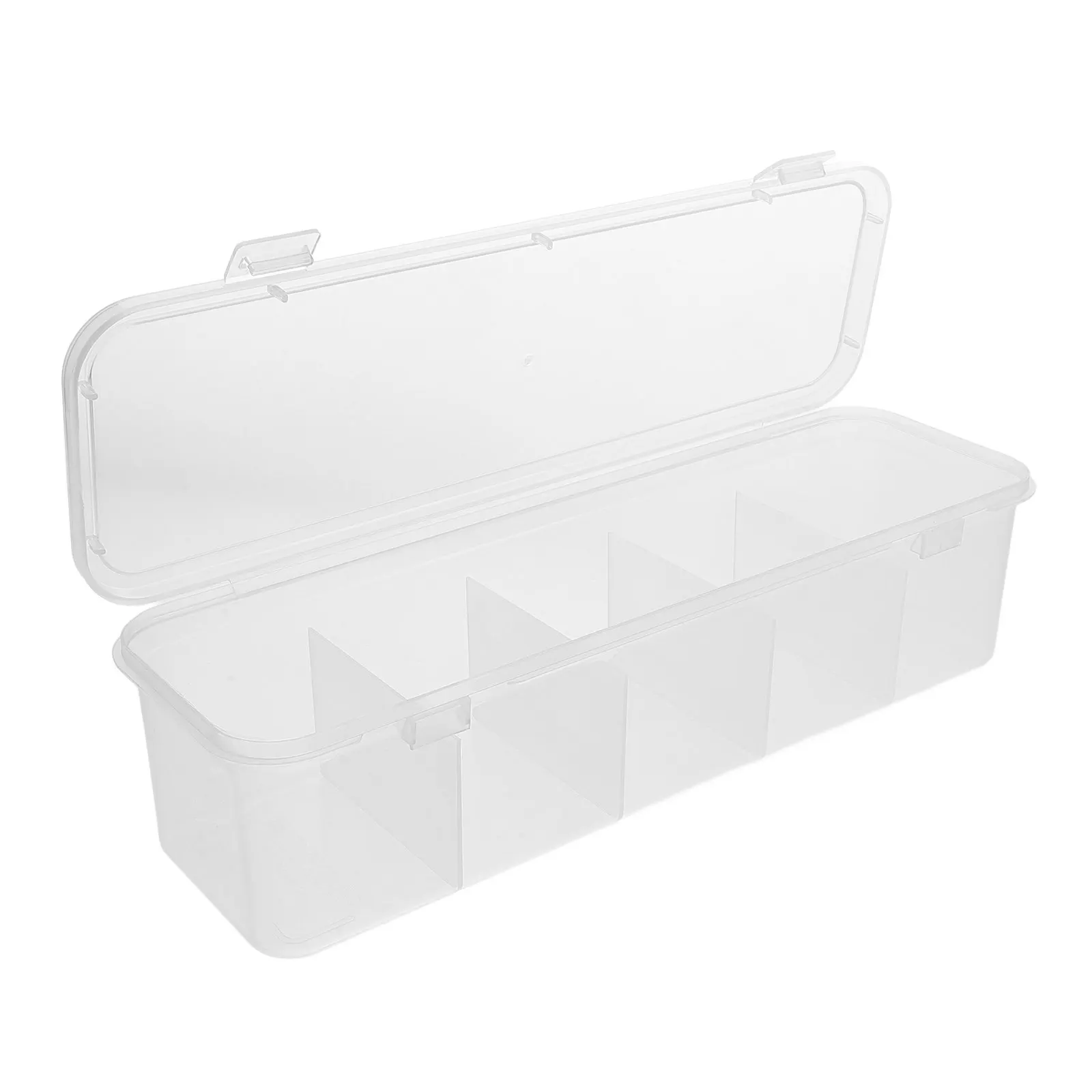 Covered Tea Bag Organizer Box PP Storage Container Multi-Grid Kitchen Counter Candy Coffee Station Sugar Packet Organizer