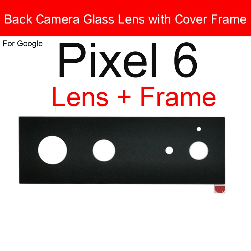 Back Camera Glass Lens+Cover Frame For HTC Google Pixel 6 Pro 5 5A 4 4XL 4A 5G 3 3XL Rear Camera Lens Cover + Adhesive Parts