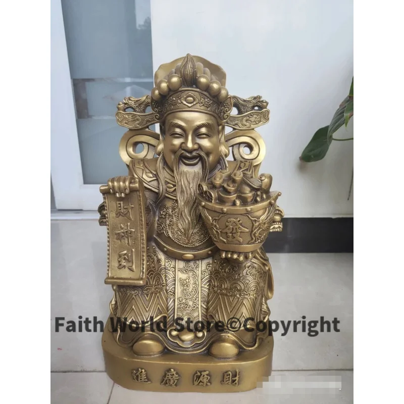 

Азия, Индонезия, домашний магазин, компания, храм высокого класса, латунная статуя бога богатства Mammon CAI SHEN YE, приносит сокровище, деньги, удачи