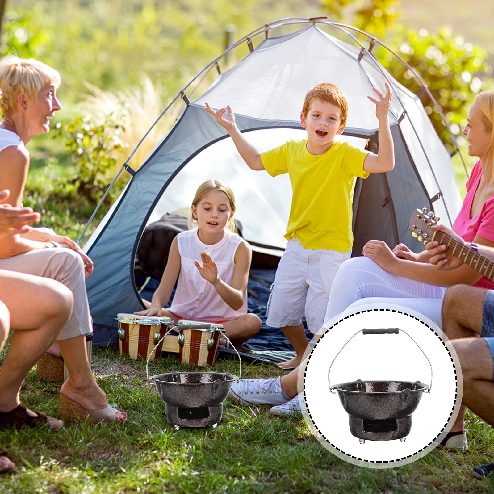 

1 set 1 Set Portable Charcoal Outdoor Bbq Burner Heating Iron Stove Durable Wear-Resistant Multi-Functional Camping Fishing