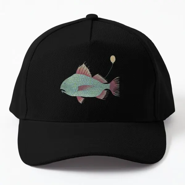 Orange Finned Fish With Yellow Balloon  Baseball Cap Hat Hip Hop Sport Spring  Mens Sun Black Boys Fish Solid Color Outdoor