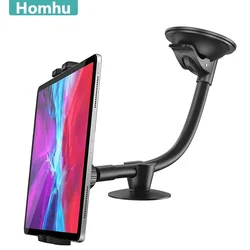 Universal Tablet Stand Long Arm Windshield Mobile Cellphone Car Mount Bracket Holder for 4-13.5 Inch IPhone IPad Pro Air GPS MP4