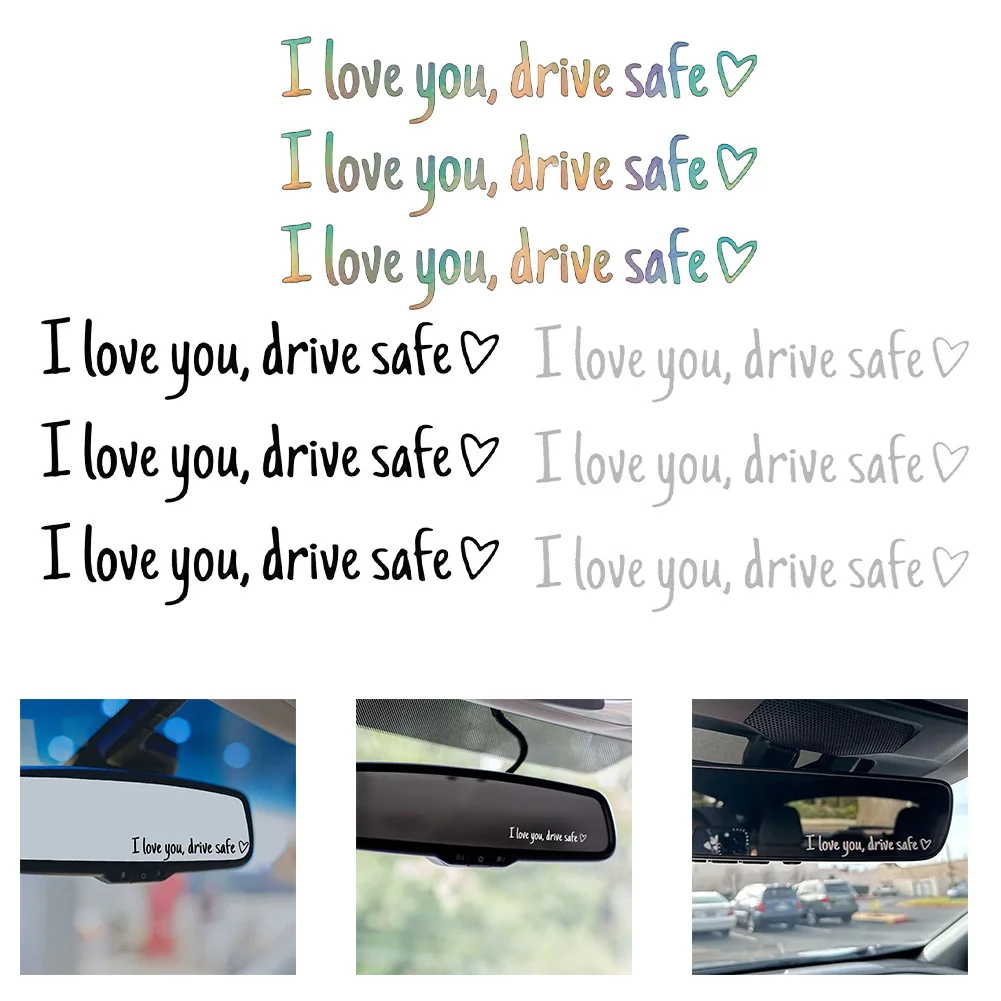 3pcs I Love You Drive Safe Sticker Heartfelt Car Decor & Safety Reminder Versatile Car Interior Decorations