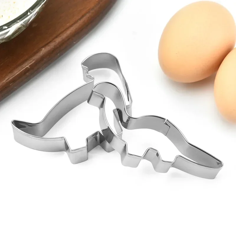 4Pcs/Set Silver Stainless Steel Dinosaur Animal Fondant Cake Cookie Biscuit Cutter Decorating Mould Pastry Baking Tools