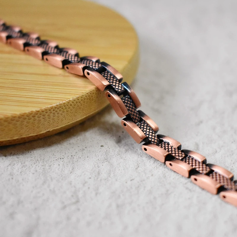 Vintage 99.99% Copper Magnetic Bracelets for Men Women Arthritis Pain Relief Adjustable Bio Energy Link Chain Accessory Bracelet