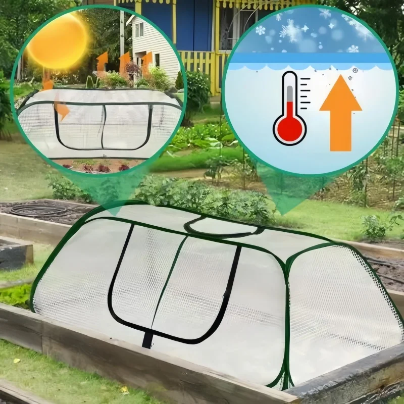 Foldable Plant Protector Mesh Cover Anti-frost Plants Greenhouses Sunlight-permeable Plant Protector Cage Plant Greenhouse New