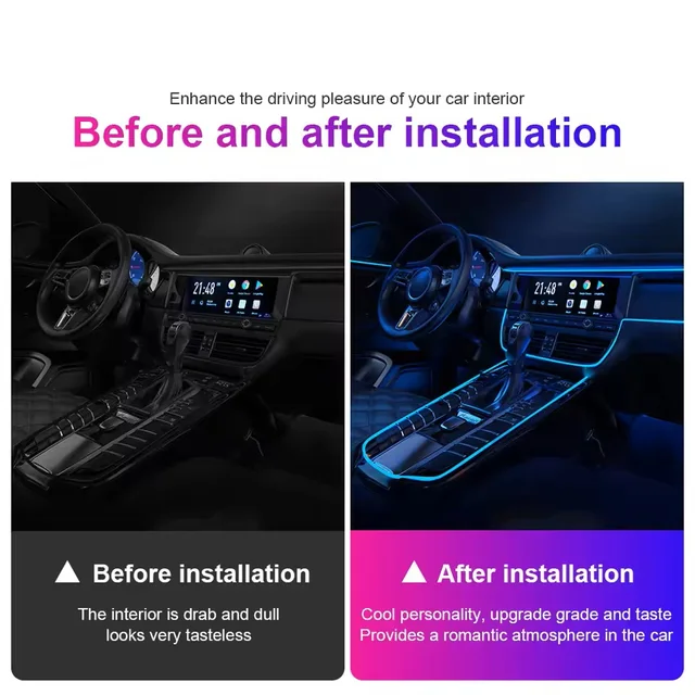 Car LED Flexible Strip Cool Light Fit For Toyota 4Runner 2025-2026, Music Sync Ambient Lamp 256 Colors Dashboard Through-body Light Easy Install Non-Waterproof Car Interior Atmosphere Light 6 Car LED Flexible Strip Cool Light Fit For Toyota 4Runner 2025-2026, Music Sync Ambient Lamp 256 Colors Dashboard Through-body Light Easy Install Non-Waterproof Car Interior Atmosphere Light 6