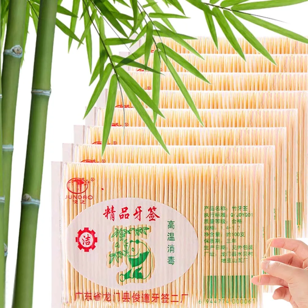 1000-200Pcs Natural Bamboo Toothpick Wood Dental Bamboo Picks Home Restaurant Hotel Toothpicks Tools Kitchen Tableware Forks