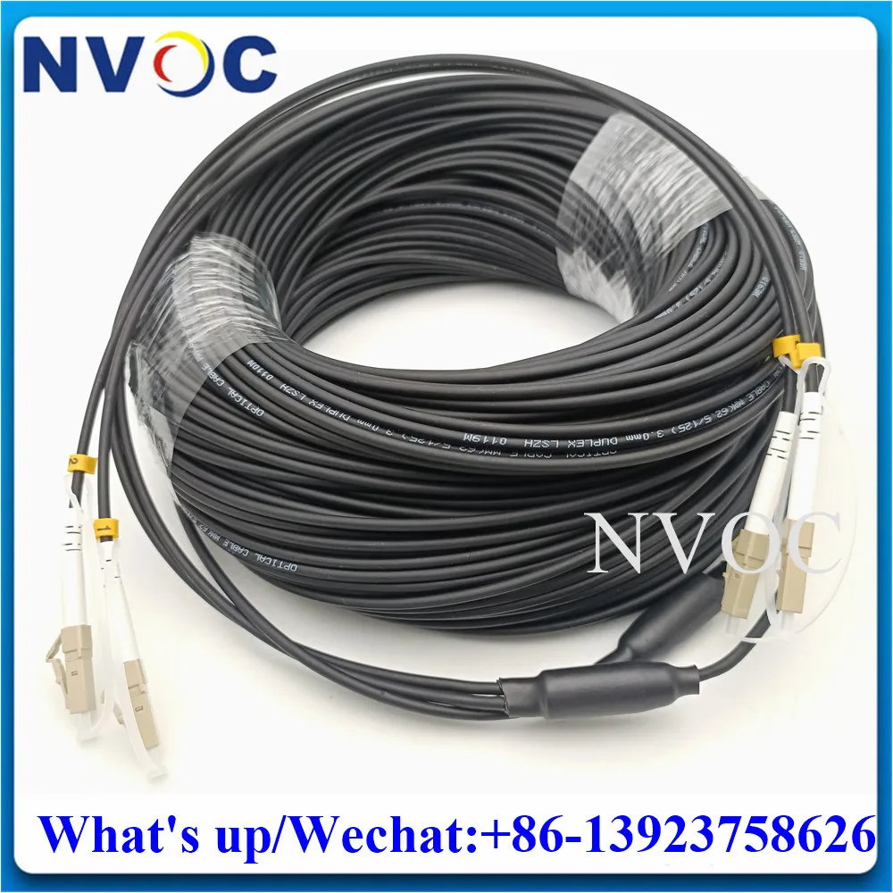 Imagem -05 - Duplex Exterior Lcupc-lc 5mts 30cm de Comprimento da Tomada Preta ao Conector lc 2c mm 50 1255m Lc-lc Metros de Fibra Óptica Cabo de Remendo