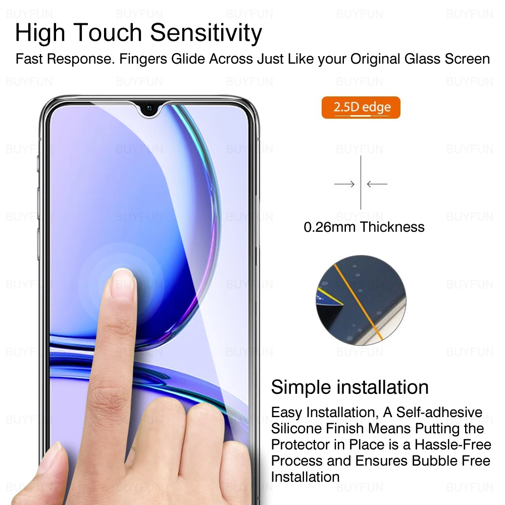 2in1 screen protector For Realme C53 protector glass on realmeC 53 camera protector realmi C53 C63 C61 N61 5G Note 50 4G 6.75"