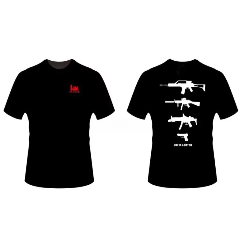 

WHAMPOA Huangpu Military Enthusiast Slim Fit Black Commemorative T-shirt From German HK Company Heckler&Koch