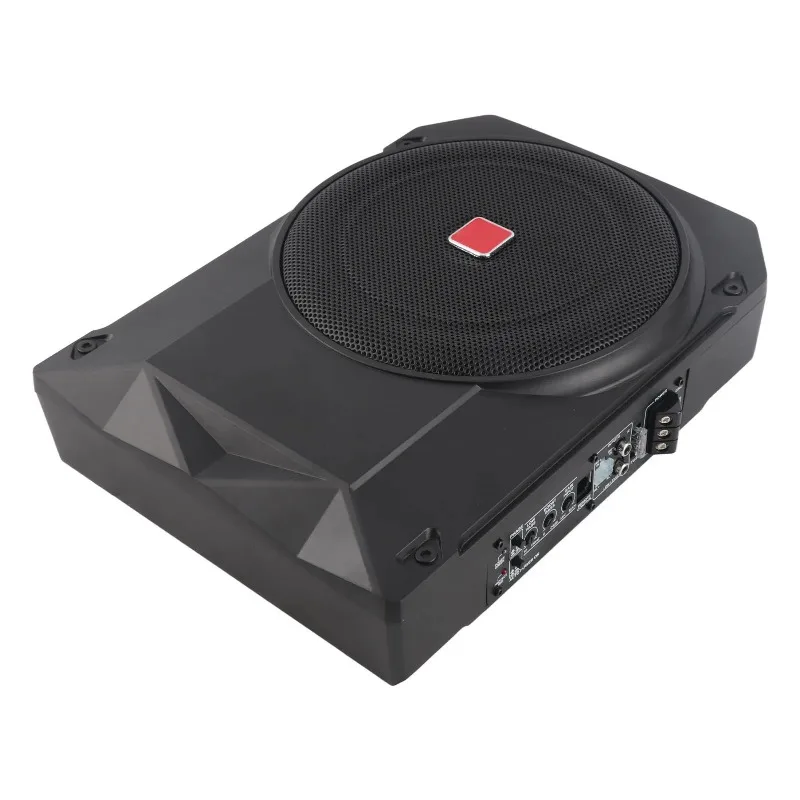 10 Inch Active Subwoofer Ultra Thin 800W 2.5 Ohms Under Seat Powered Car Subwoofer with Controller for Vehicle Sound System