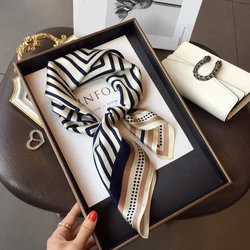 Chal cuadrado grande de seda sintética para adolescentes, bufanda elegante de estilo nórdico para todas las estaciones, envoltura decorativa Simple y elegante