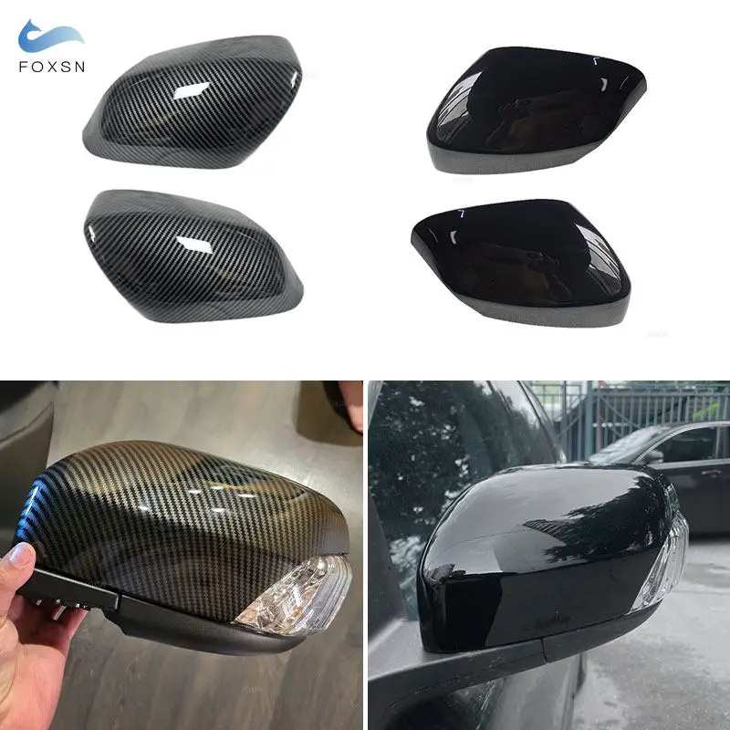 

ABS Carbon Texture / Glossy Black Trim For Volvo XC70 XC90 2007-2014 39894341 39894354 Car Side Rearview Mirror Cap Cover Decor