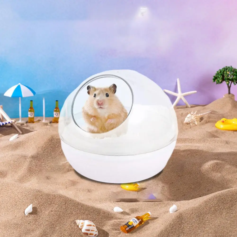 Transparent Hamster House Hamster Bathing Playing House Detachable Transparent Hamster Sand Bath Container for Anti-spill