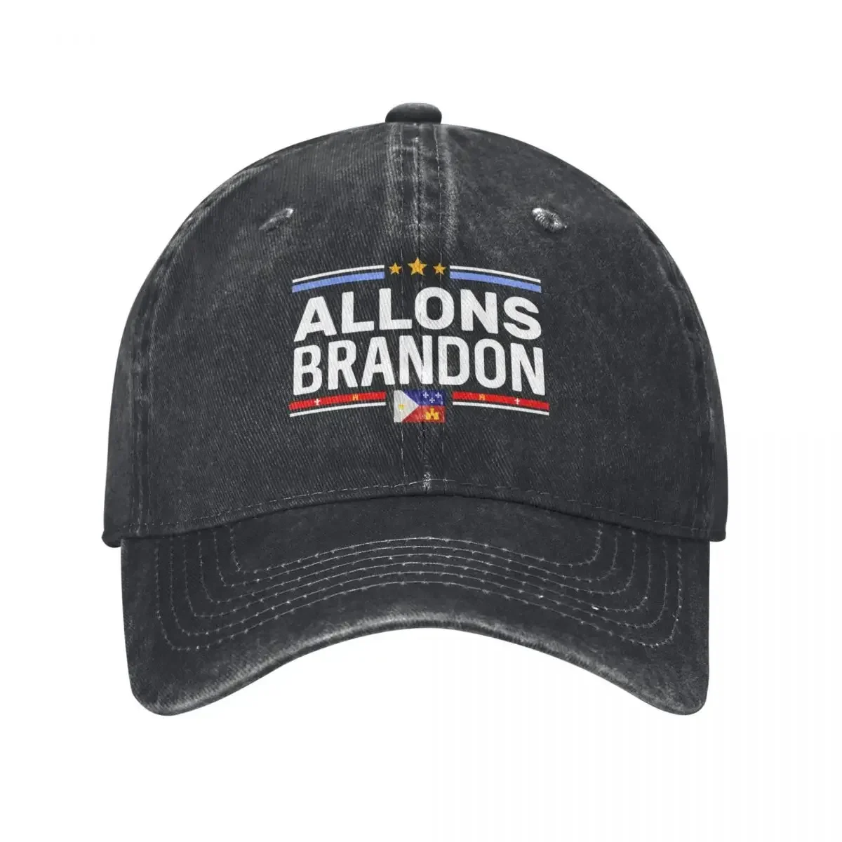 Allons Brandon Louisiana Acadiana Flag American Flag Lets Go Brandon Baseball Cap black Women's Hats Men's