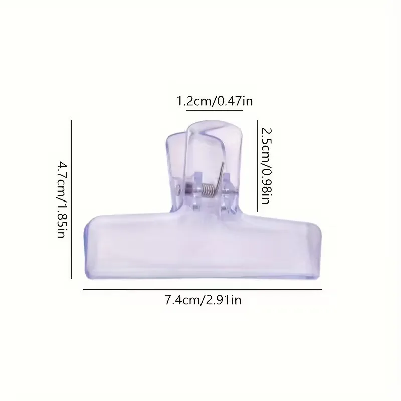 6-Piece Set Large Acrylic Transparent Macaron Colored Clip Office Stationery Storage Clips Simplistic Design for Back-to-School