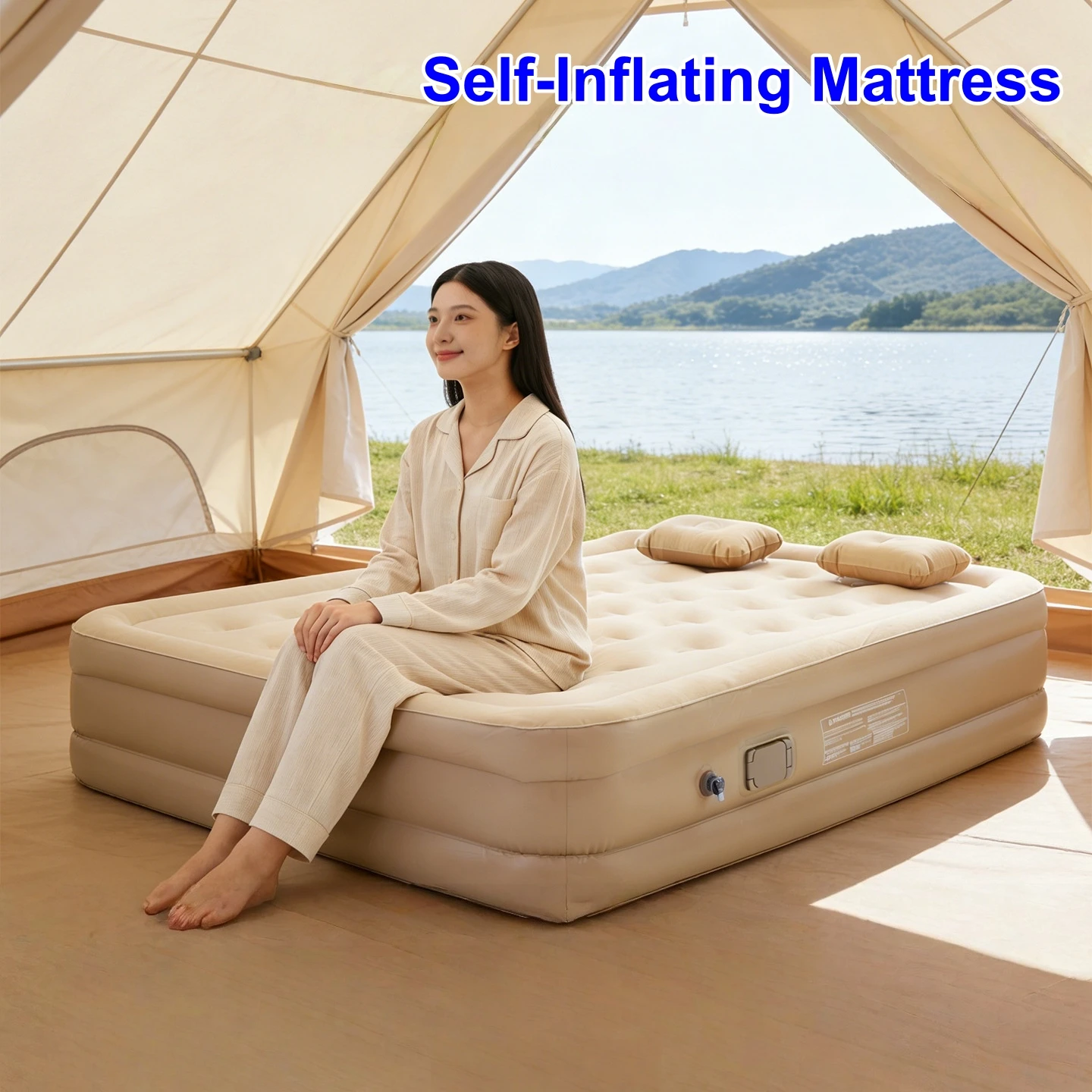 Single/Double Automatic Inflatable Mattress, Bedroom, Outdoor Camping Tent, Moisture-Proof Pad 매트리스 에어매트 접이식 매트리스 매트리스 바닥용 매트 토퍼