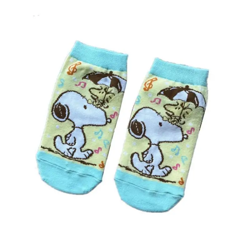 5Pcs New Kawaii Cute Snoopy Socks Trendy Personality Short Tube Socks Shallow Mouth Thin Style Cartoon Cute Girl Birthday Gift