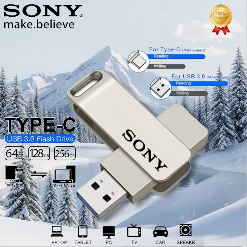 SONY 2TB szybki dysk flash typu C 1TB metalowy pendrive USB PenDrive 512GB 256GB przenośny pamięć USB Stick dla telefonu Xiaomi