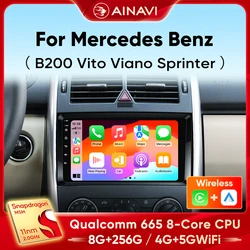 Car Radio Android 10 QLED For Mercedes Benz B200 A B Class W169 W245 Viano Vito W639 Sprinter W906 Navigation Auto Stereo DSP BT