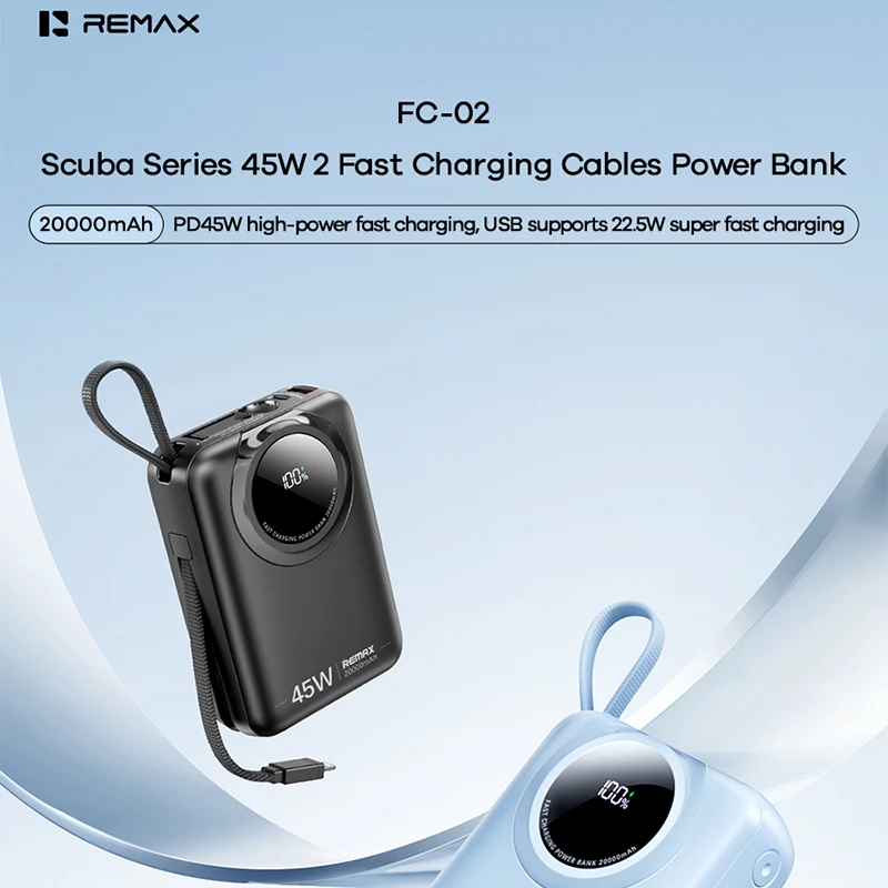 REMAX 20000 мАч, 45 Вт, портативное зарядное устройство для iPhone 16 Pro Max 15 14 X Samsung Xiaomi Airpods Mini Powerbank, быстрая зарядка