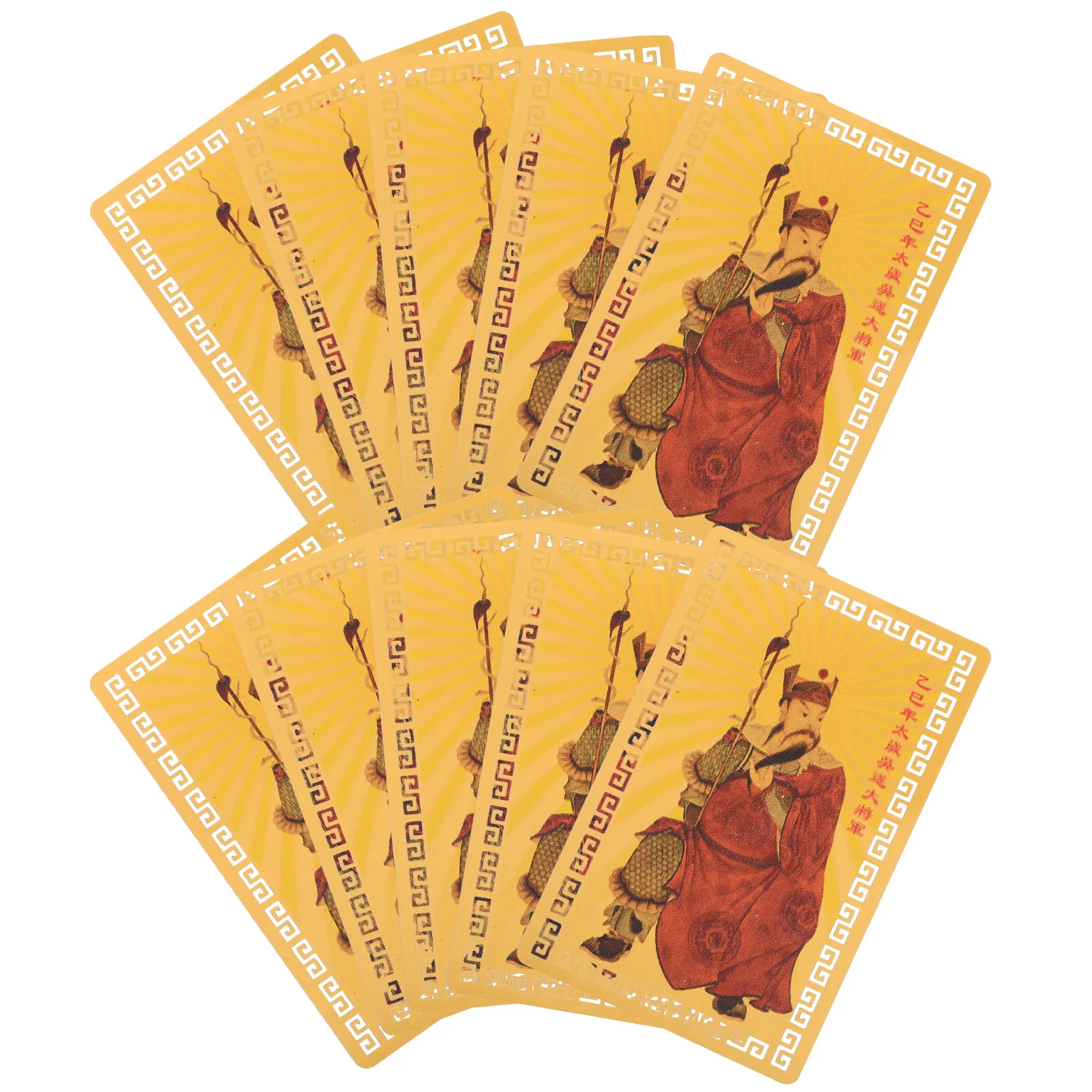 

10 Pcs Tai Sui Gold Card Chinese Amulet Feng Shui Decor Luck Cards Taisui Ornaments Aluminum Magnesium Alloy General Cards