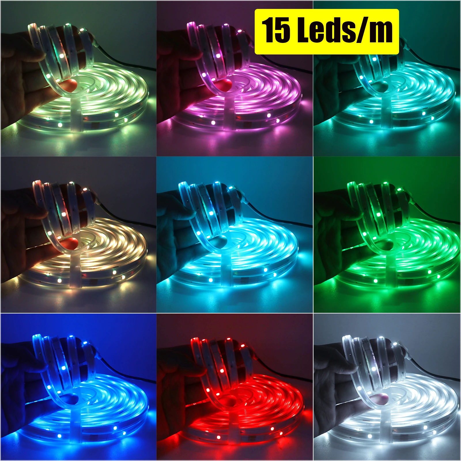 DC 24V Bluetooth APP Control RGB LED Strip 5M 30M 60M IP67 Waterproof Outdoor Garden Home Decor Flexible Ribbon Led Tape Diode