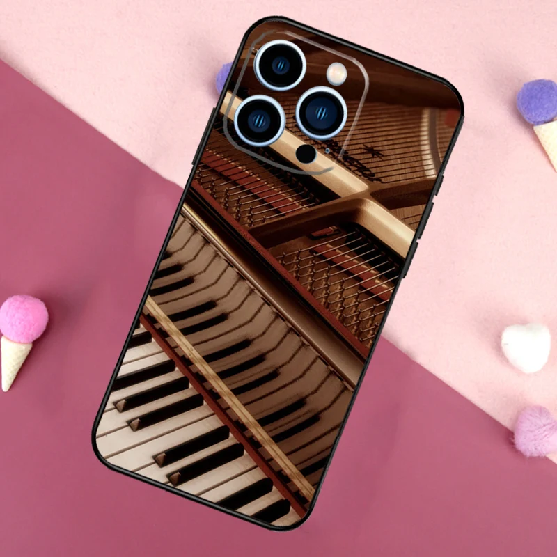 Piano Keys Keyboard design Case For iPhone 16e 16 15 Pro Max 11 12