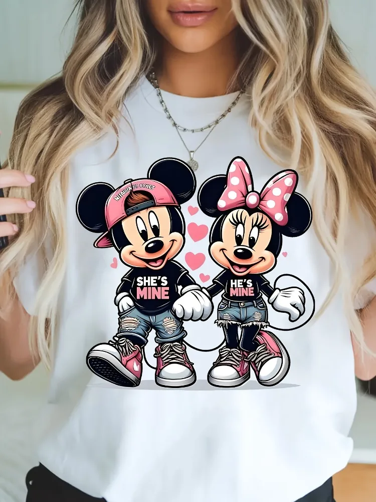 Modna damska koszulka z nadrukiem na zamówienie, wyjątkowy i zabawny prezent, wygodna i miękka bawełniana koszulka z okrągłym dekoltem w stylu Y2K.