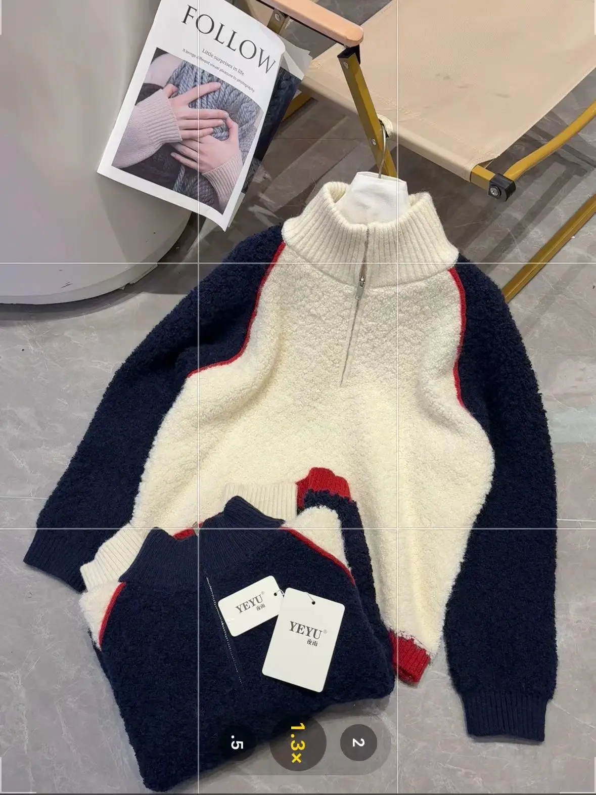 

Асимметричный цветной свитер с высоким воротником и застежкой-молнией, осень-зима, женская трикотажная одежда, повседневная одежда для поездок на работу...