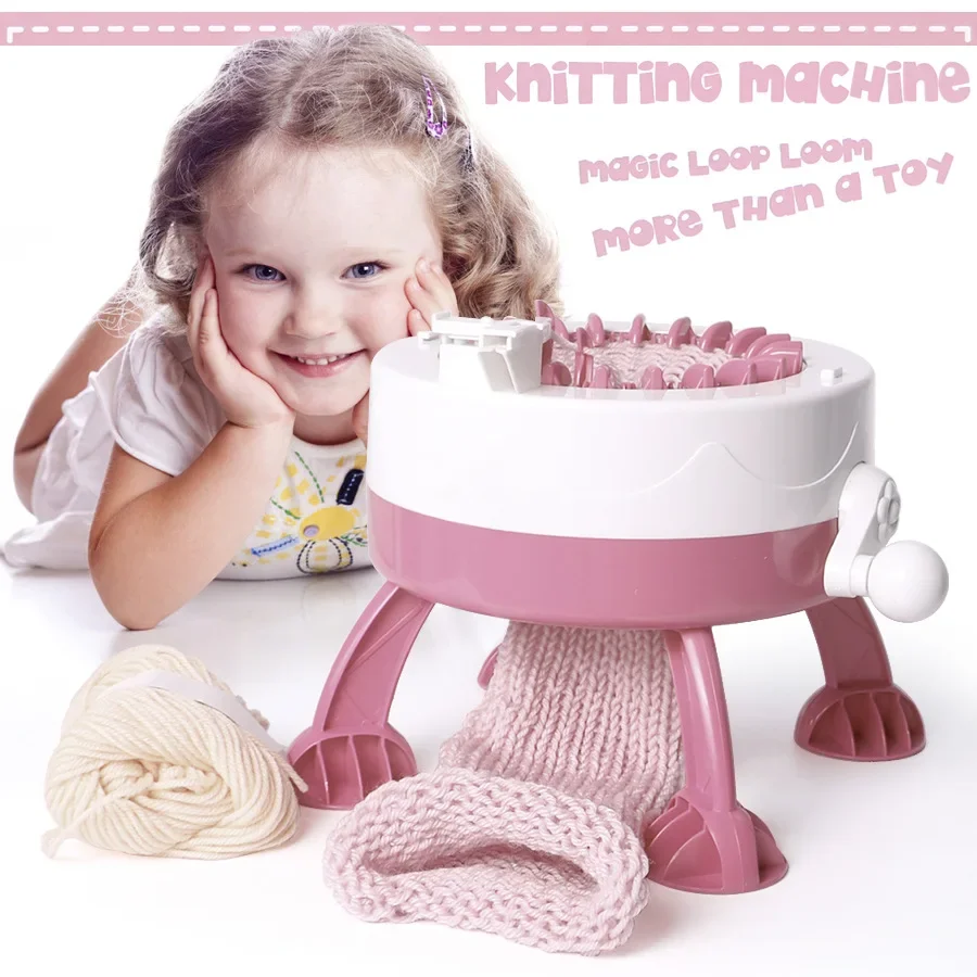 22 Needles Knitting Machine, Smart Double Knit Loom Machine Manual Rotating Kit with Row Counter, For Kids DIY Hand Knitting Toy