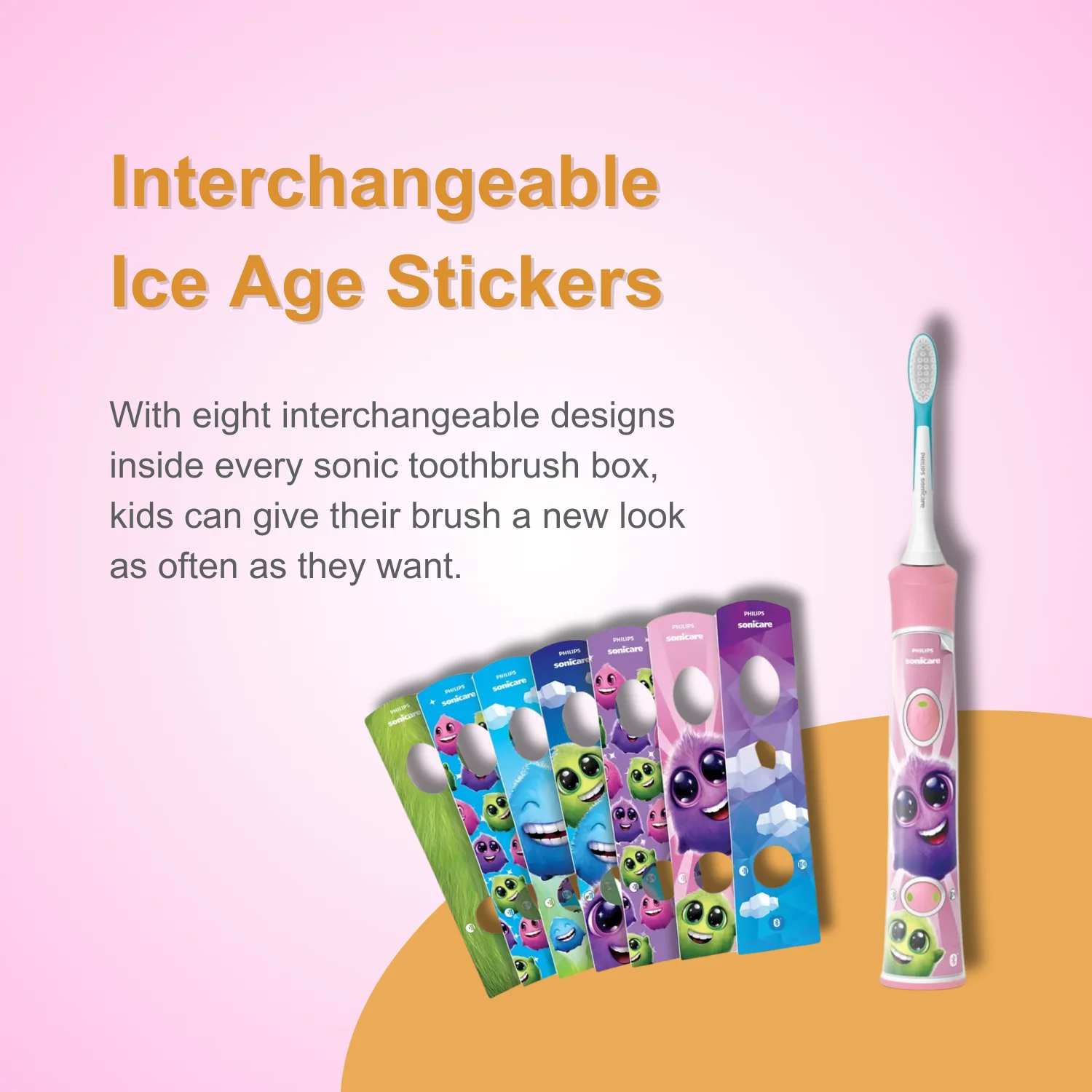 Philips Sonicare For Kids Electric Toothbrush HX6352, Built-in Bluetooth，Coaching App，2 Brush Heads，2 Modes