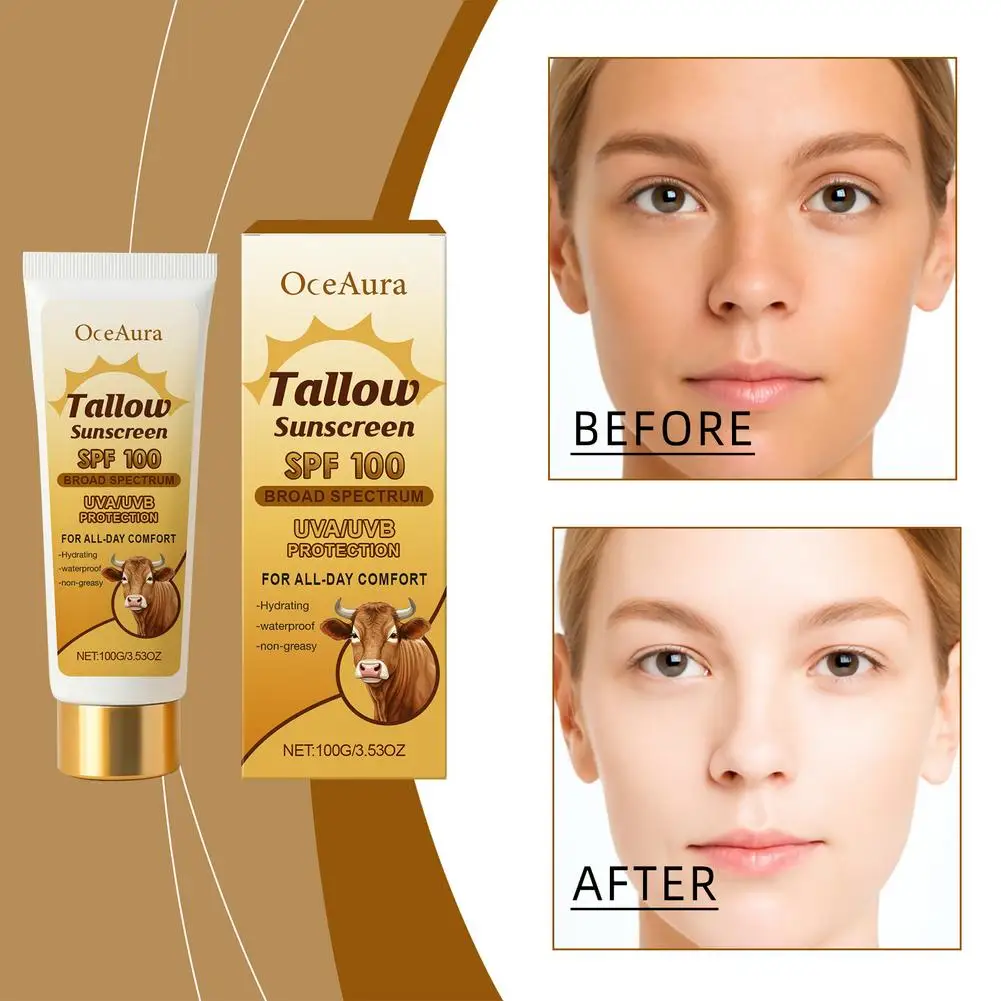 كريم وقاية من الشمس طويل القامة SPF100 مقاوم للماء ومرطب غير دهني وبشرة طوال اليوم حماية مرطبة للصيف M1K7