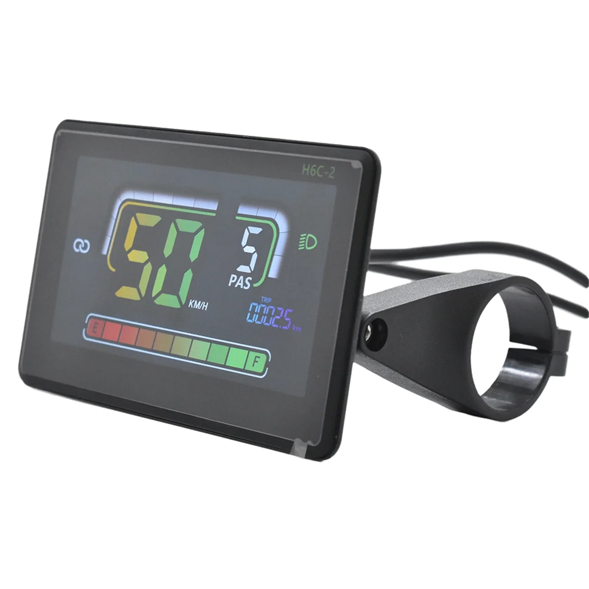 Yours H6C-2 E-Bike Bluetooth pantalla LCD medidor Scooter Eléctrico velocímetro tablero UART para bicicleta eléctrica de montaña 6PIN