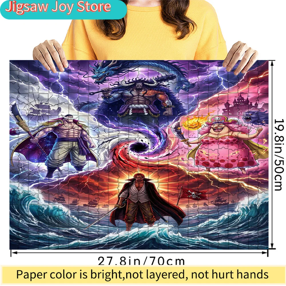 

Premium Paper Jigsaw Puzzle Featuring One Piece Four Emperors Epic Showdown Artwork with Kaido, Big Mom, Whitebeard and Shanks i