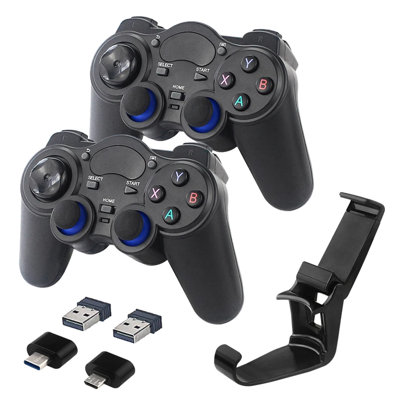 2.4G Wireless Gamepad Joystick Game Controller Joypad for PS3 PC Android Windows Raspberry Pi 4 Smart Phone Optional Holder