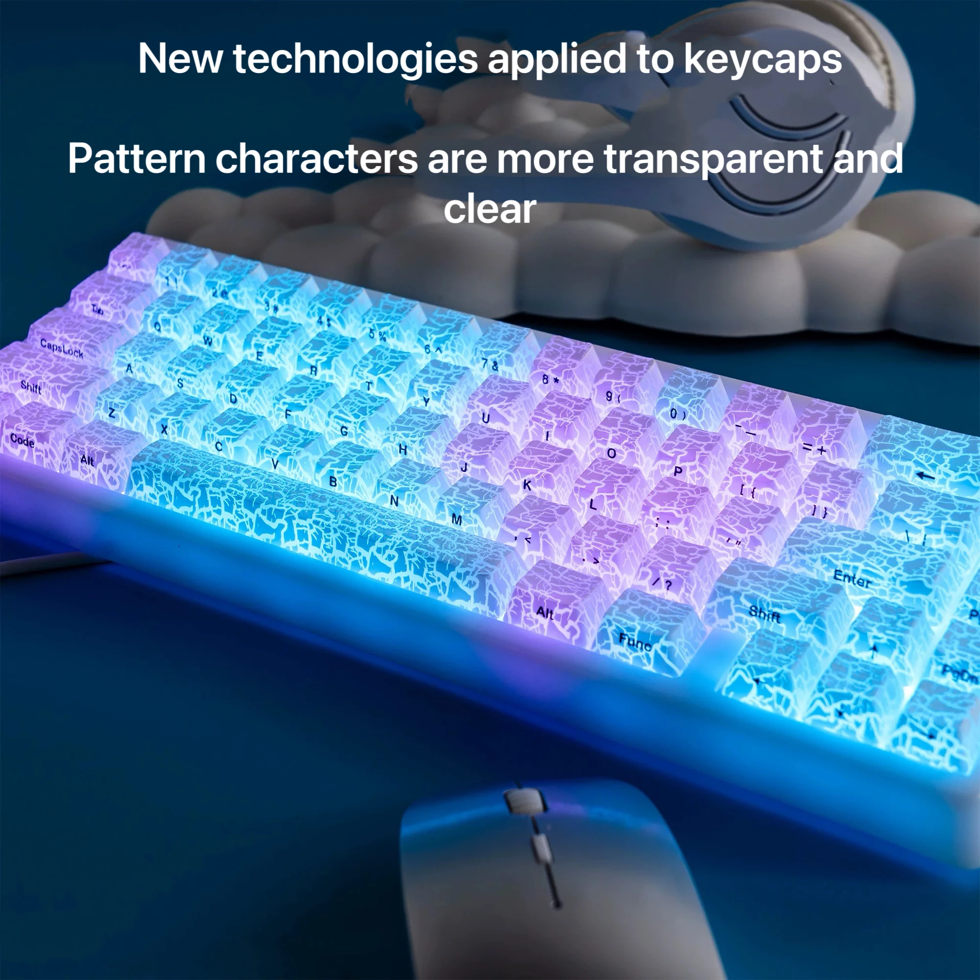 XVX "Ice Crack 2,0" keycap seleccionado proceso IMD patrón de grabado lateral translúcido keycap personalidad wooting