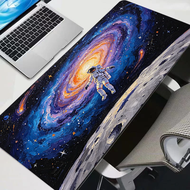Large Mouse Pad oil painting style Office Desk Mats Gaming Accessories Artistic style astronaut MousePads Game Laptop Desk Mat