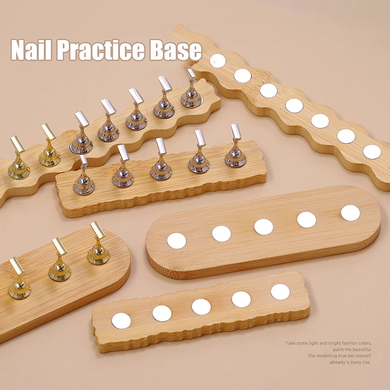 Support magnétique en bois pour ongles, présentoir de faux ongles, support de pratique pour Salon d'art, outils de pratique des ongles pour débutants