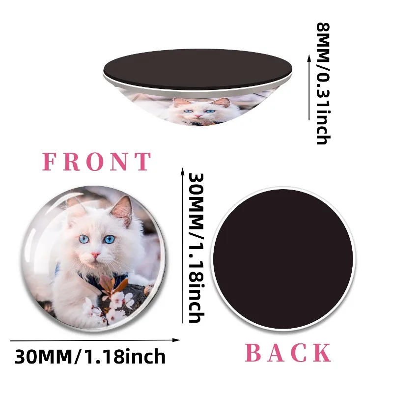 1PC/5PCS/10PCS Customized Photo 30MM Dome Glass Refrigerator Sticker Customized Family Pet Photo Christmas Party Gift